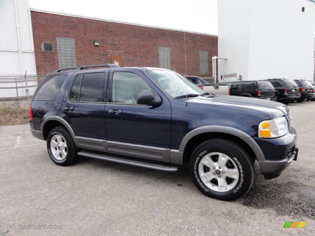 2003 Explorer XLT 4x4 - True Blue Metallic / Medium Parchment Beige photo #6