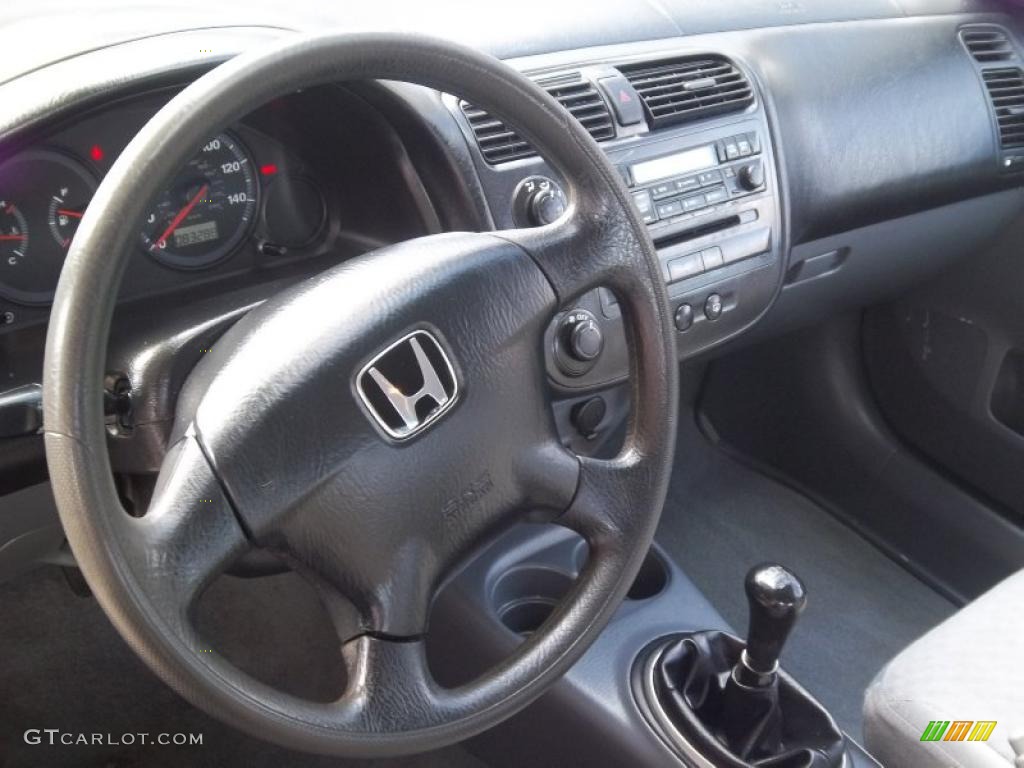 2002 Honda Civic DX Sedan Gray Steering Wheel Photo #47512861
