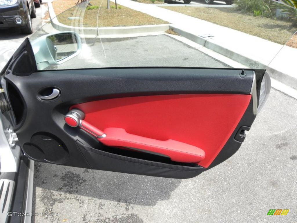 2009 Mercedes-Benz SLK 350 Roadster Black/Red Door Panel Photo #47515945