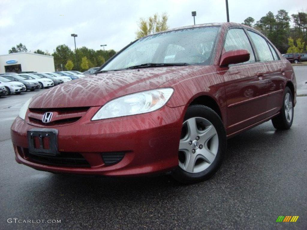 2005 Civic EX Sedan - Tango Red Pearl / Ivory photo #1