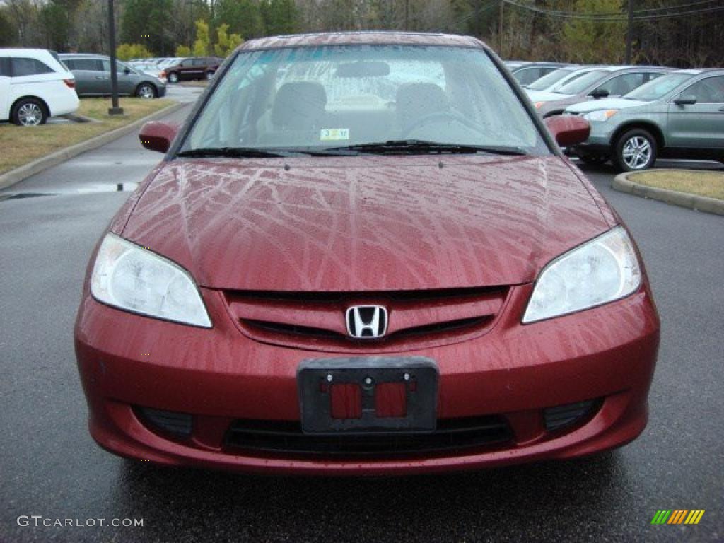 2005 Civic EX Sedan - Tango Red Pearl / Ivory photo #8