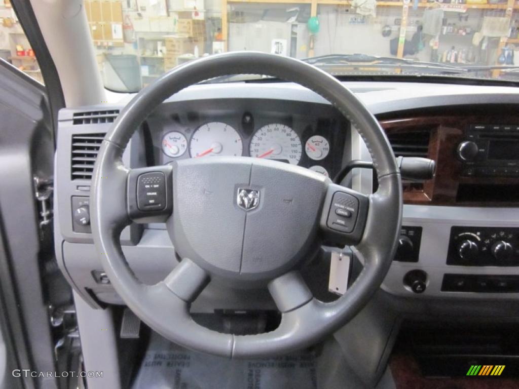 2009 Dodge Ram 3500 Laramie Mega Cab 4x4 Medium Slate Gray Steering Wheel Photo #47519046