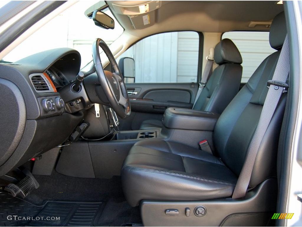 Ebony Interior 2008 GMC Sierra 3500HD SLT Crew Cab 4x4 Photo #47519215