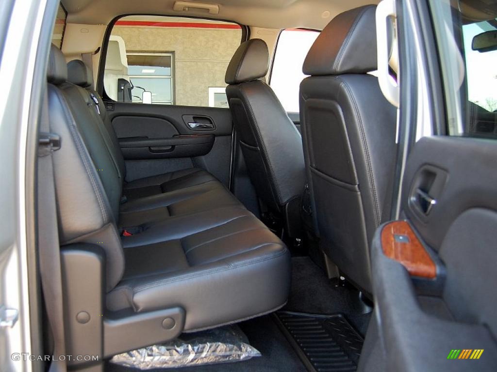 Ebony Interior 2008 GMC Sierra 3500HD SLT Crew Cab 4x4 Photo #47519239