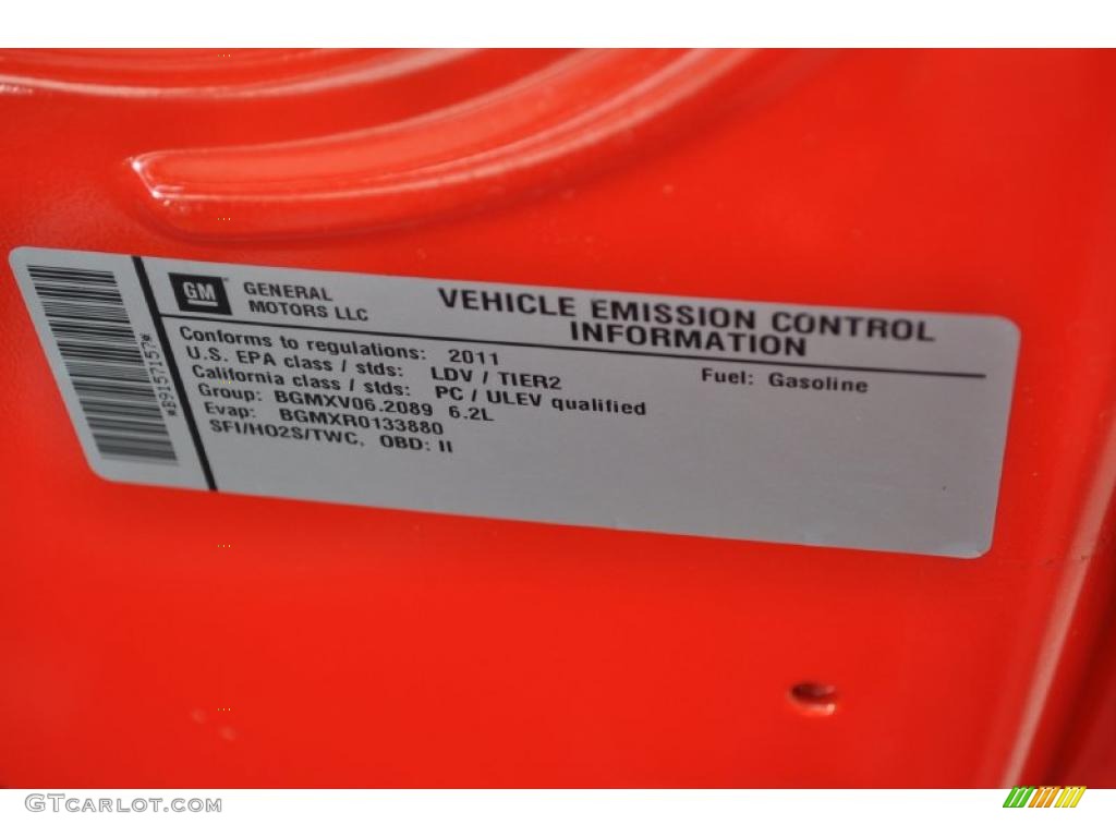 2011 Chevrolet Camaro SS/RS Convertible Info Tag Photo #47522944