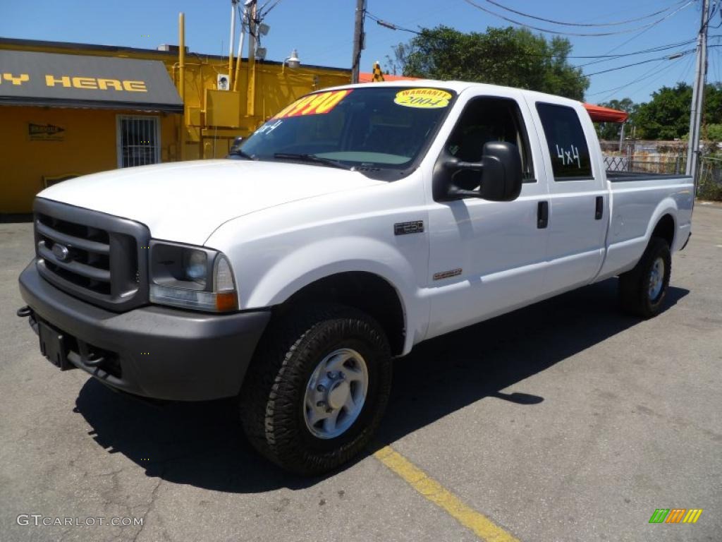 2004 F250 Super Duty XLT Crew Cab 4x4 - Oxford White / Medium Flint photo #3