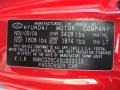HL: Retro Red 2005 Hyundai Accent GLS Coupe Color Code