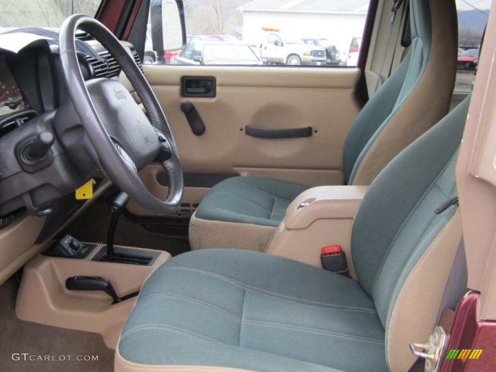 Camel/Dark Green Interior 2001 Jeep Wrangler Sahara 4x4 Photo #47525977