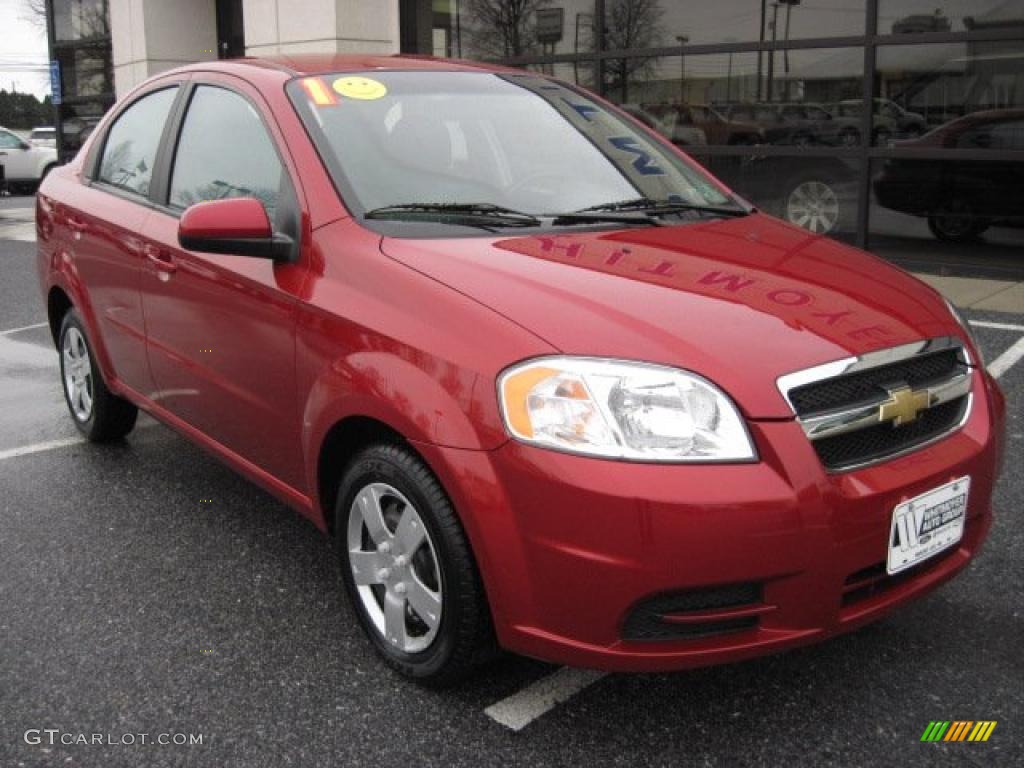 2010 Aveo LT Sedan - Sport Red / Charcoal photo #2