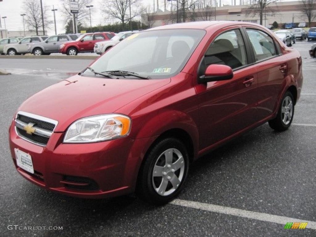 2010 Aveo LT Sedan - Sport Red / Charcoal photo #3