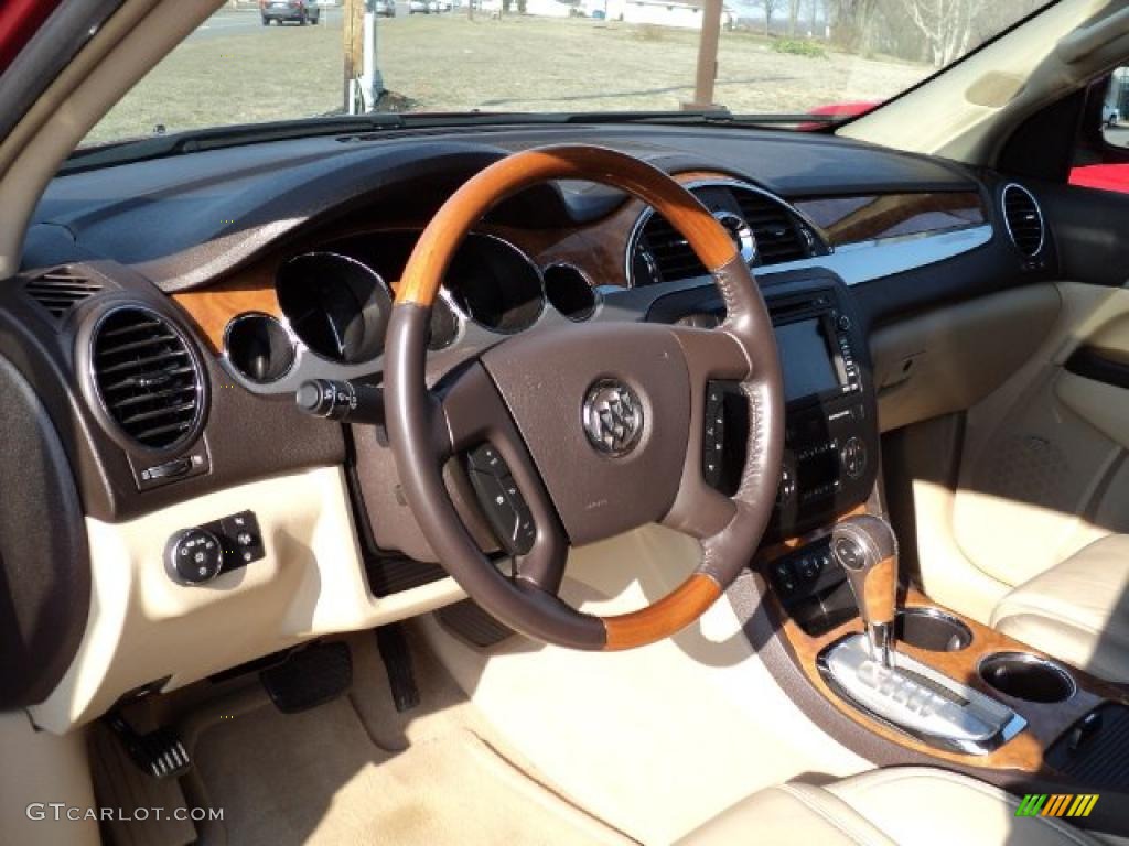 2008 Enclave CXL AWD - Dark Crimson Metallic / Ebony/Ebony photo #11