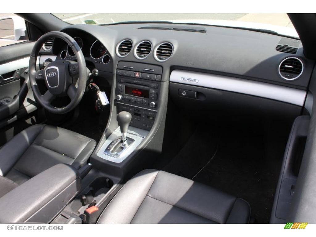 2008 Audi A4 2.0T quattro Cabriolet Black Dashboard Photo #47531716