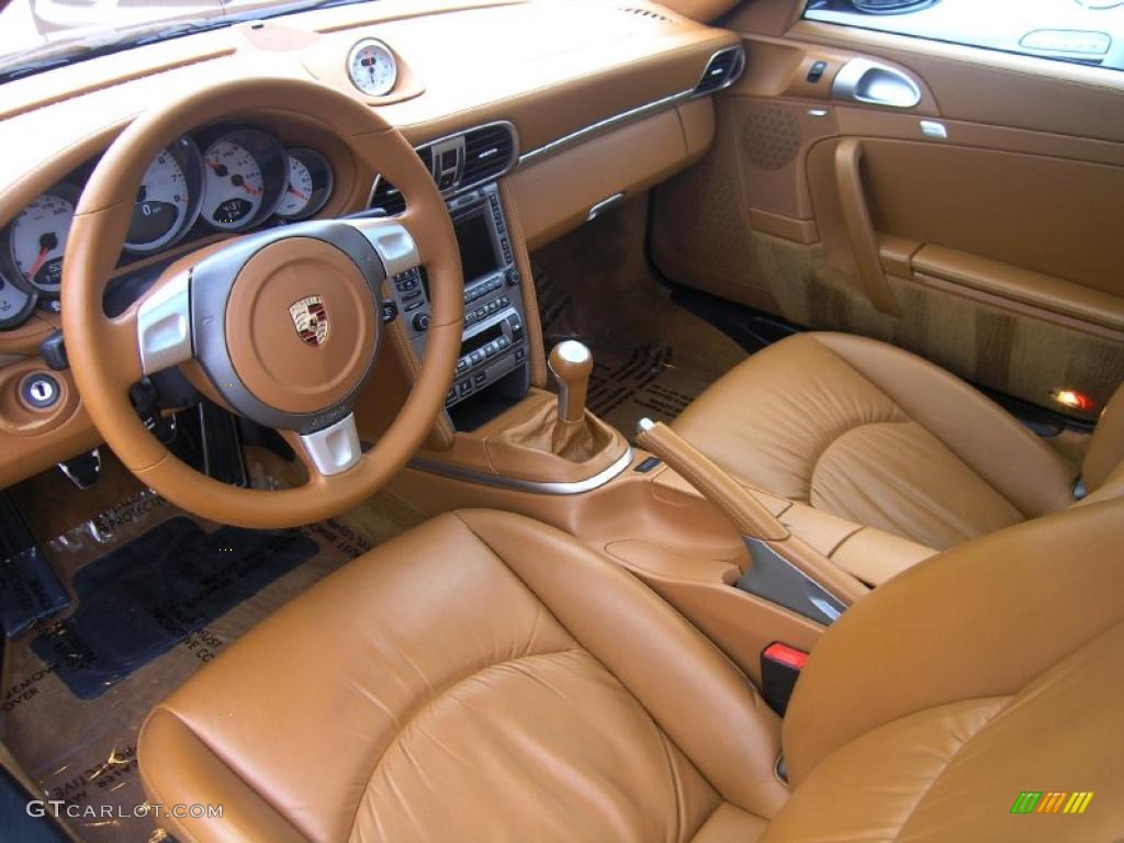 Natural Leather Brown Interior 2007 Porsche 911 Targa 4S Photo #47531779