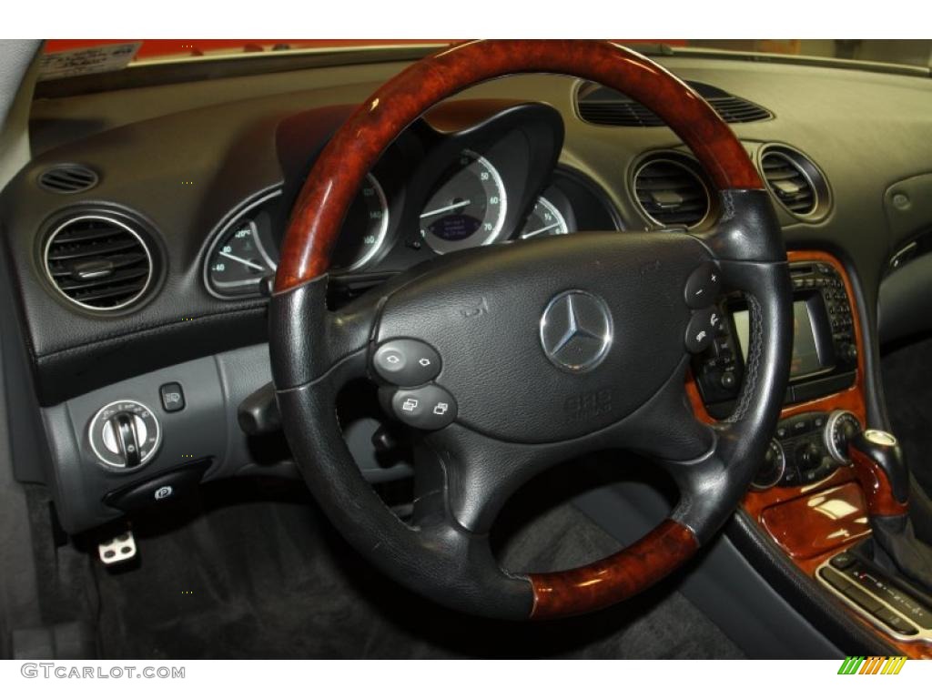 2003 Mercedes-Benz SL 500 Roadster Ash Steering Wheel Photo #47536019