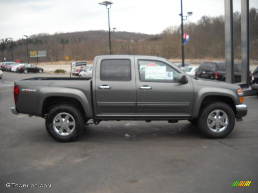 2011 Canyon SLE Crew Cab 4x4 - Gray Green Metallic / Ebony photo #3