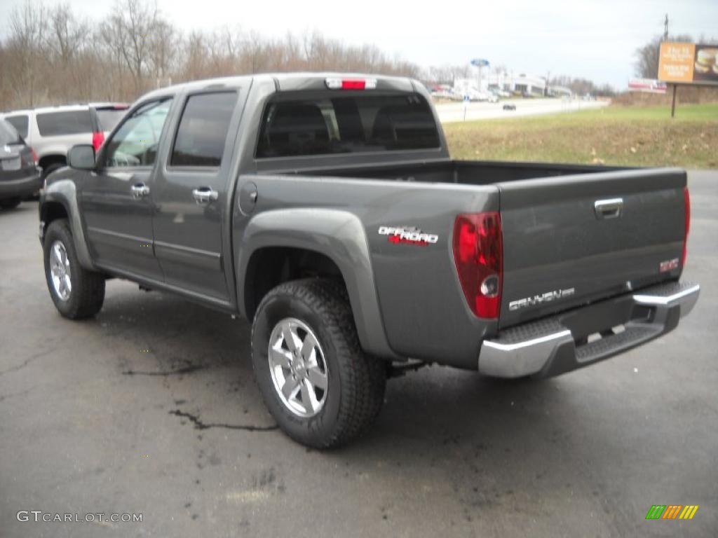 2011 Canyon SLE Crew Cab 4x4 - Gray Green Metallic / Ebony photo #5