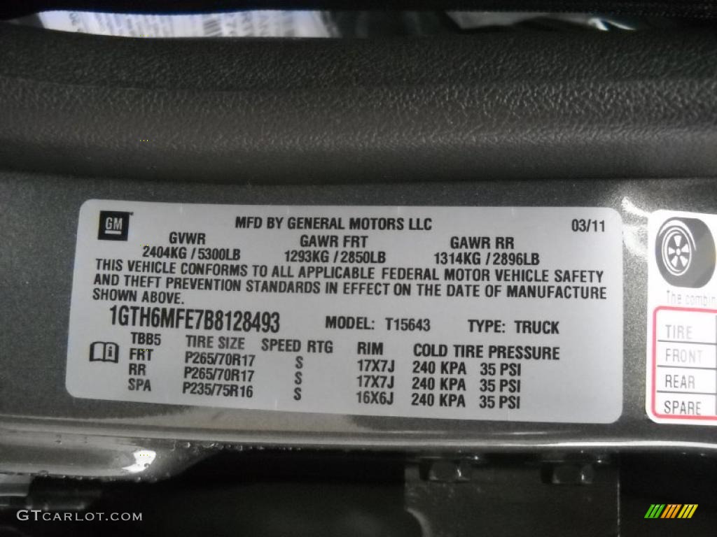 2011 GMC Canyon SLE Crew Cab 4x4 Info Tag Photos