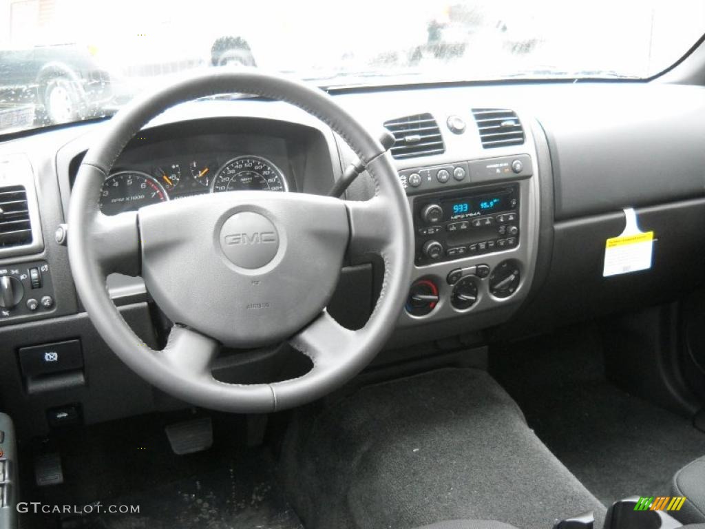 2011 Canyon SLE Crew Cab 4x4 - Gray Green Metallic / Ebony photo #15
