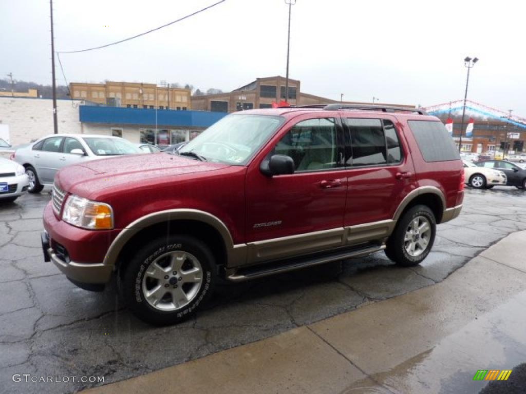 2004 Explorer Eddie Bauer 4x4 - Redfire Metallic / Medium Parchment photo #5