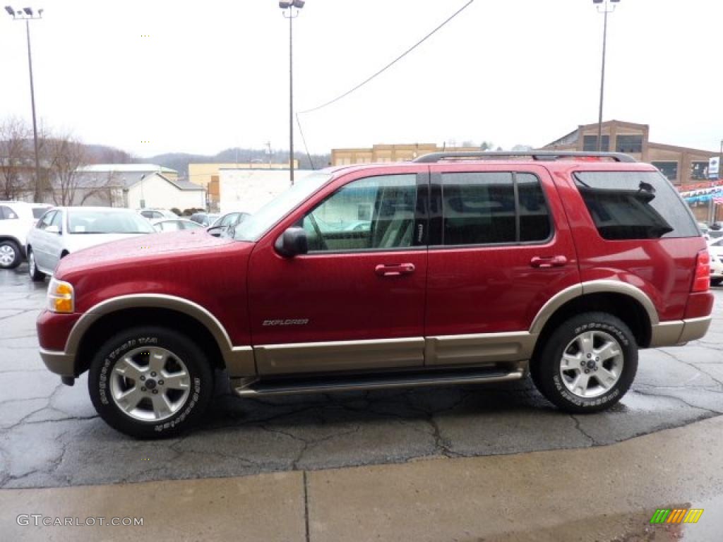 2004 Explorer Eddie Bauer 4x4 - Redfire Metallic / Medium Parchment photo #6