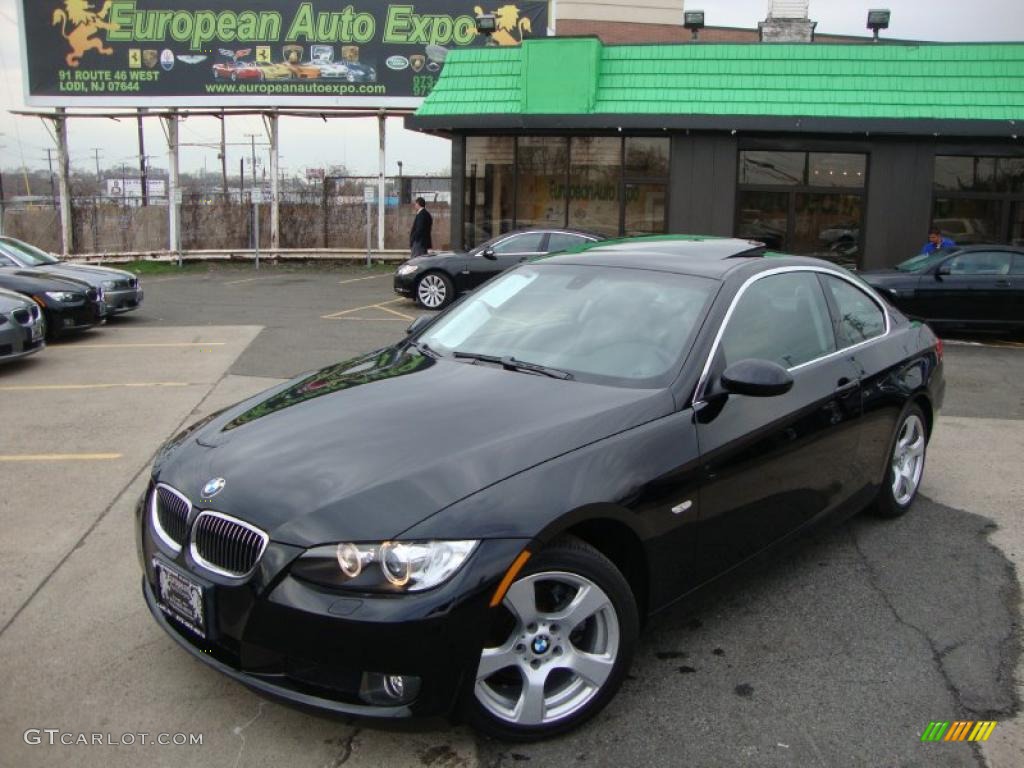 2007 3 Series 328xi Coupe - Jet Black / Black photo #1