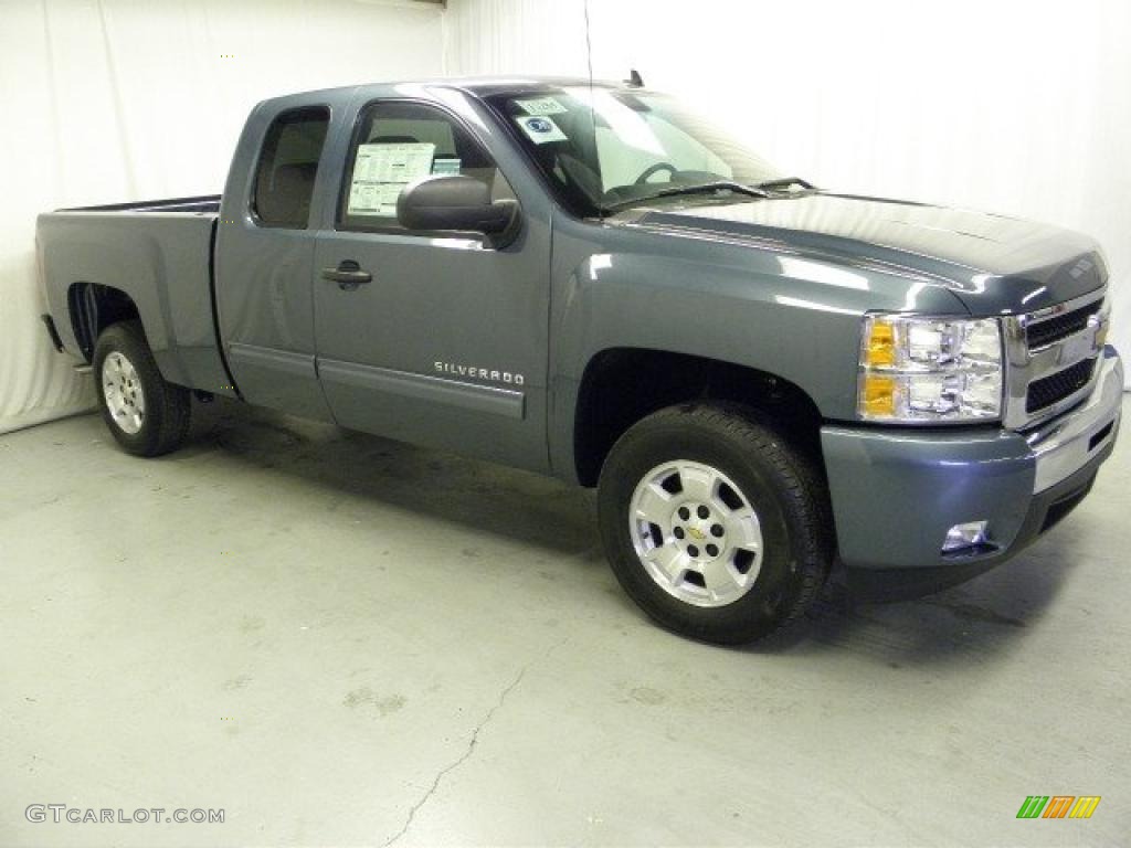 2011 Silverado 1500 LT Extended Cab - Blue Granite Metallic / Ebony photo #1