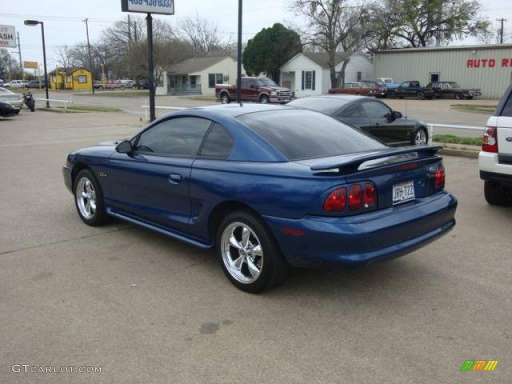 1998 Mustang GT Coupe - Light Atlantic Blue / Saddle photo #4