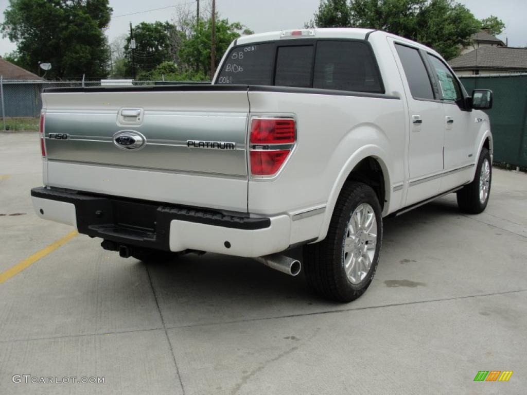 2011 F150 Platinum SuperCrew - White Platinum Metallic Tri-Coat / Steel Gray/Black photo #3