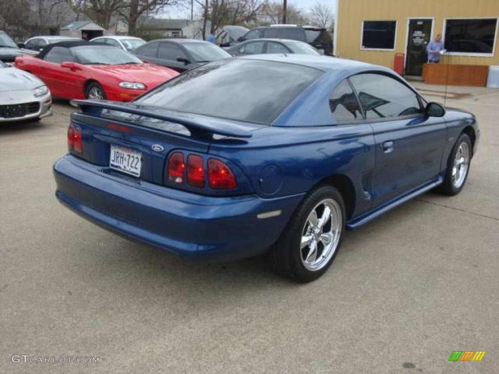 1998 Mustang GT Coupe - Light Atlantic Blue / Saddle photo #6