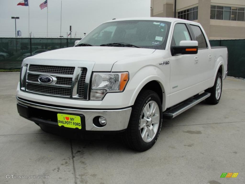 2011 F150 Lariat SuperCrew - White Platinum Metallic Tri-Coat / Pale Adobe photo #7