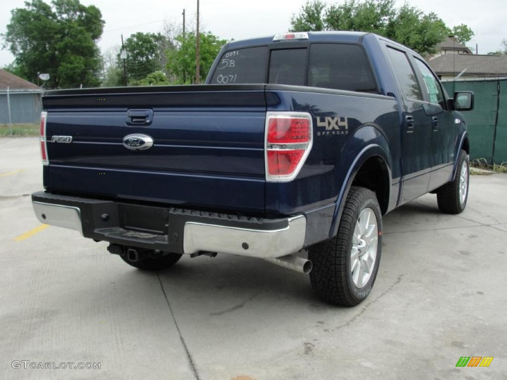 2011 F150 Lariat SuperCrew 4x4 - Dark Blue Pearl Metallic / Black photo #3