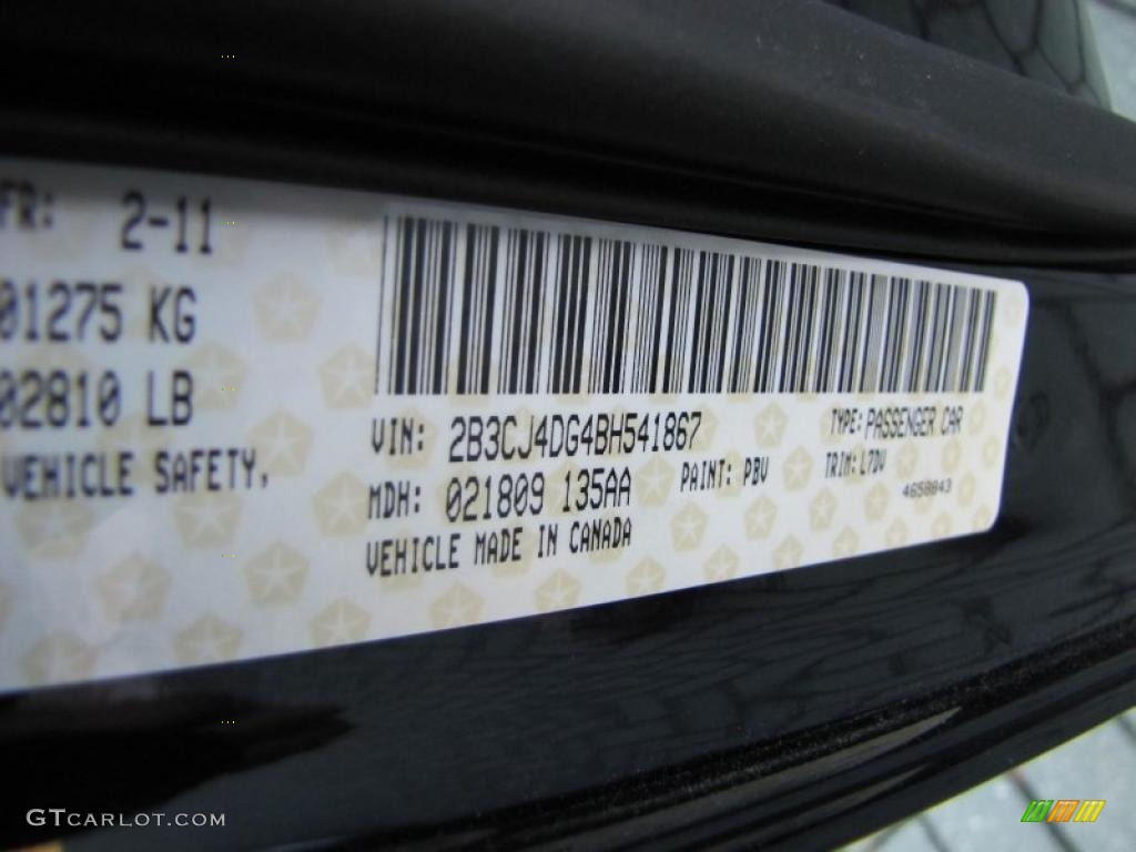 2011 Challenger Color Code PBV for Blackberry Pearl Photo #47557970