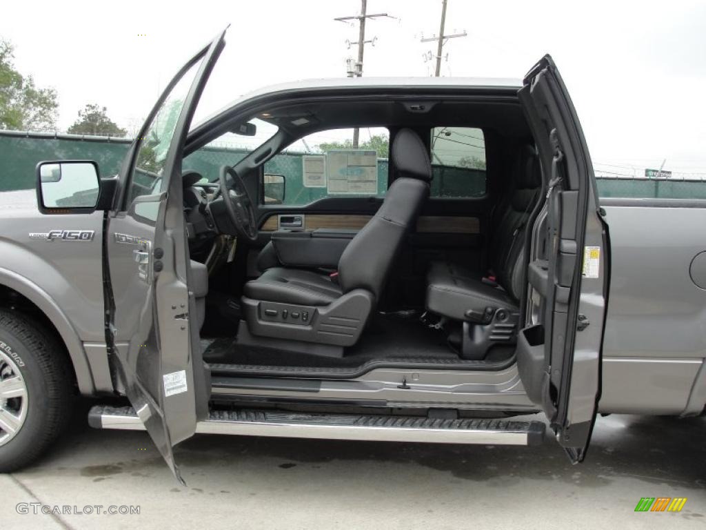 Black Interior 2011 Ford F150 Lariat SuperCab Photo #47558087