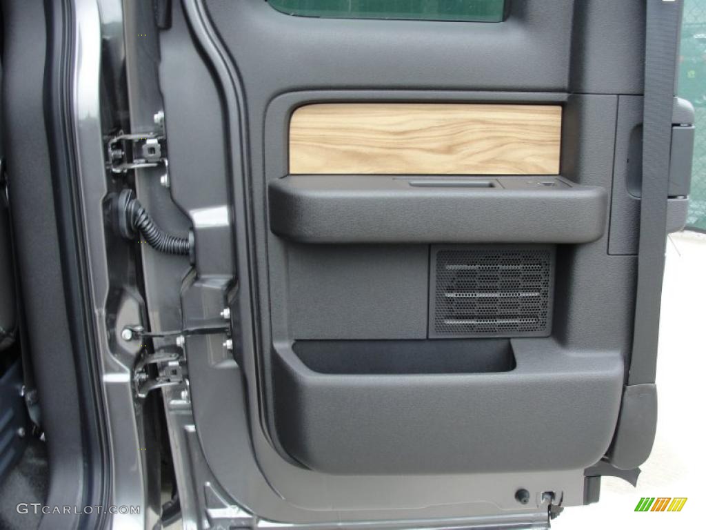 2011 Ford F150 Lariat SuperCab Black Door Panel Photo #47558102