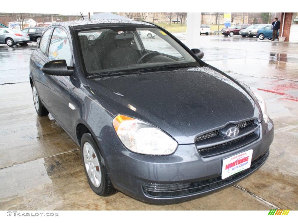 2008 Accent GS Coupe - Charcoal Gray / Black photo #1