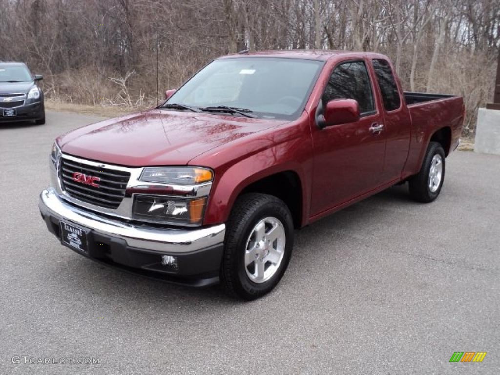 2011 Canyon SLE Extended Cab - Merlot Jewel Red Metallic / Ebony photo #1