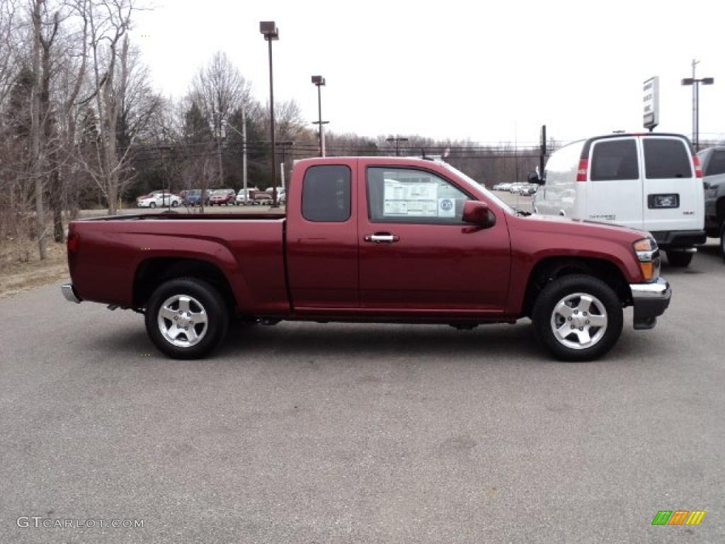 Merlot Jewel Red Metallic 2011 GMC Canyon SLE Extended Cab Exterior Photo #47561690