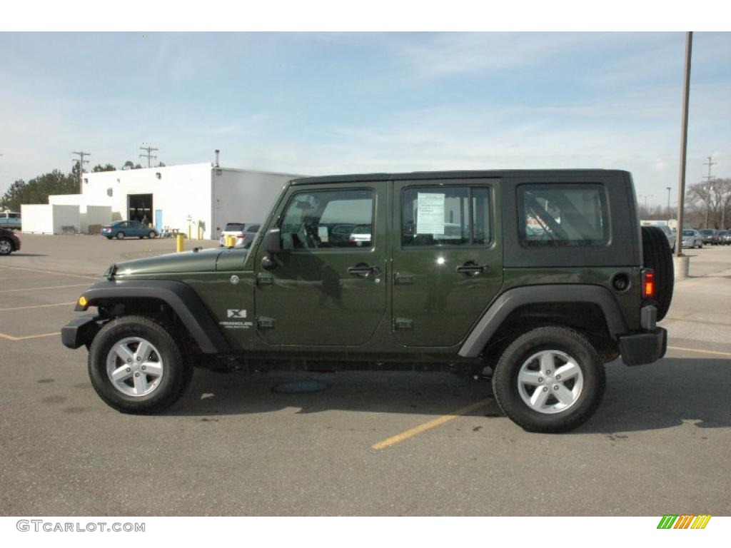 2008 Wrangler Unlimited X 4x4 - Jeep Green Metallic / Dark Slate Gray/Med Slate Gray photo #13