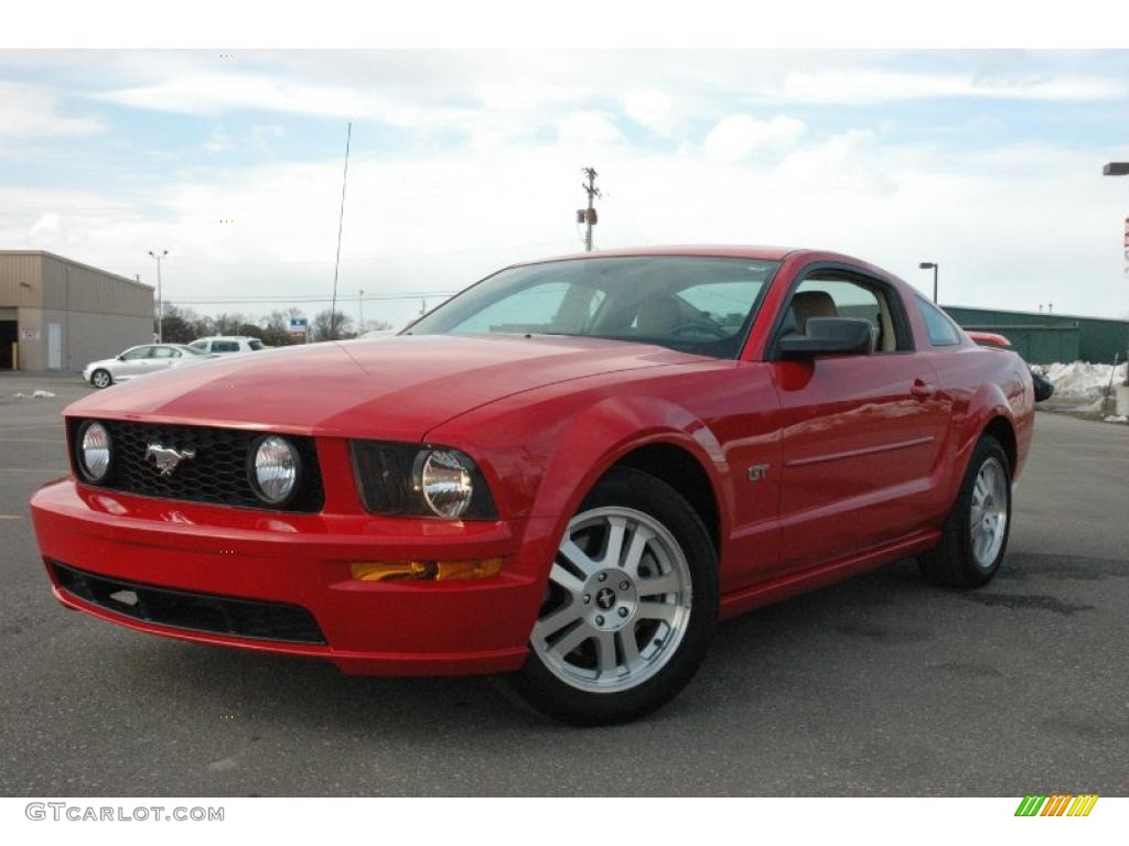 2007 Mustang GT Premium Coupe - Torch Red / Medium Parchment photo #3