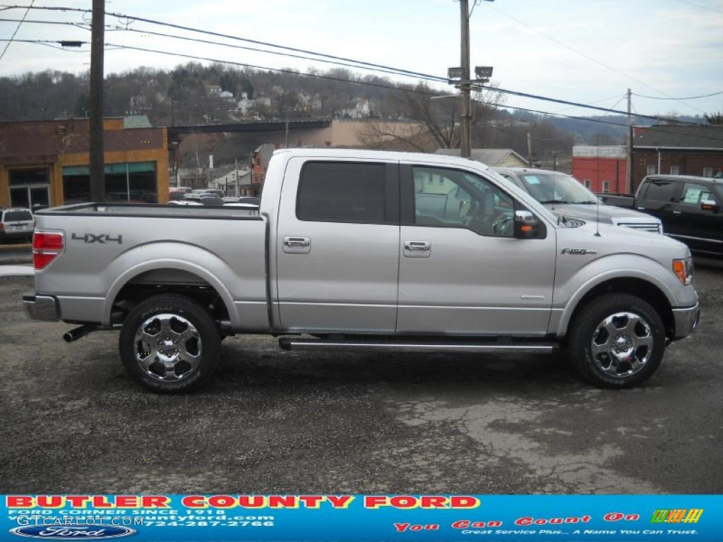 2011 F150 Lariat SuperCrew 4x4 - Ingot Silver Metallic / Black photo #2