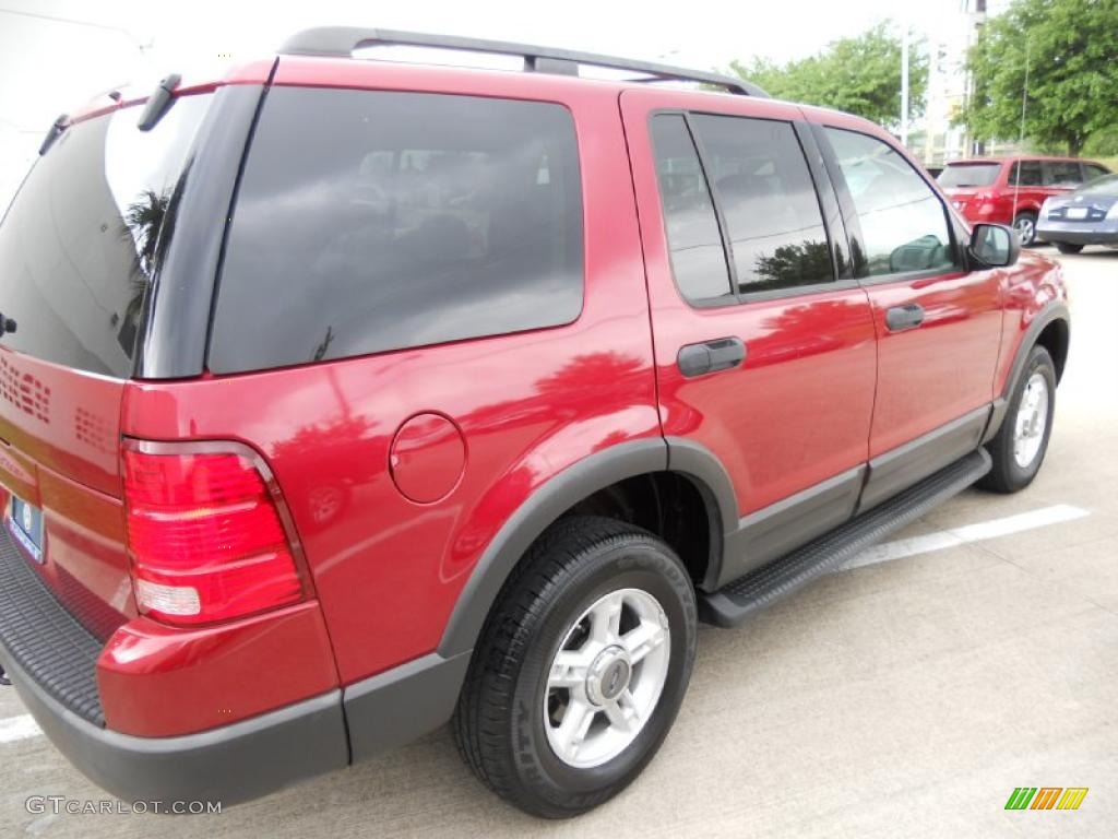 2003 Explorer XLT - Redfire Metallic / Medium Parchment Beige photo #7