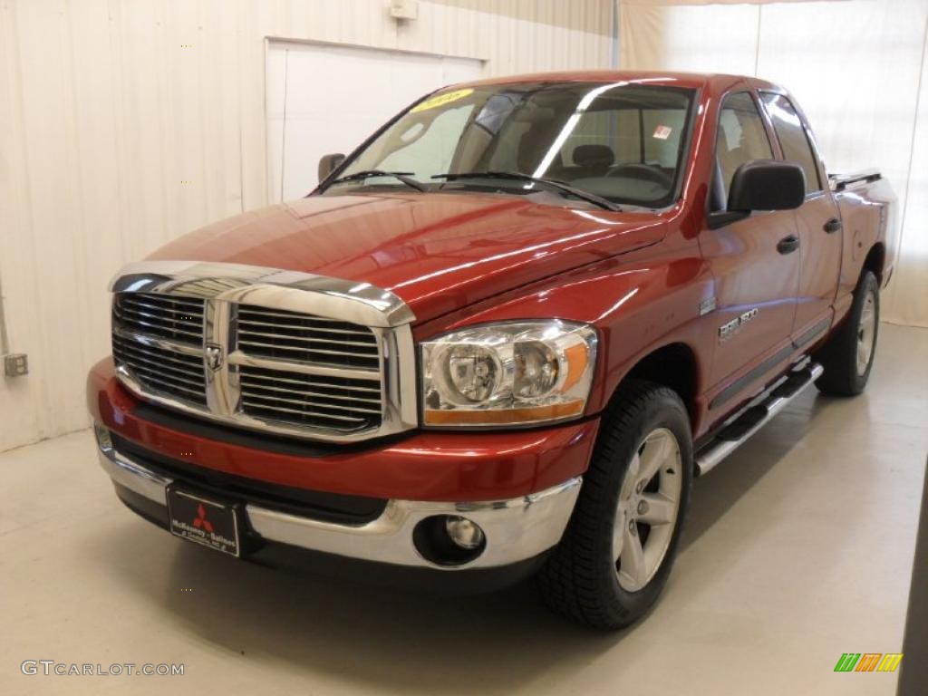 2006 Ram 1500 SLT Quad Cab - Inferno Red Crystal Pearl / Medium Slate Gray photo #1