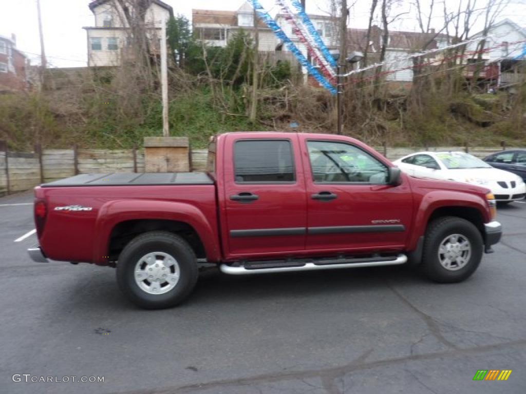 2004 Canyon SLE Crew Cab 4x4 - Cherry Red Metallic / Pewter photo #6