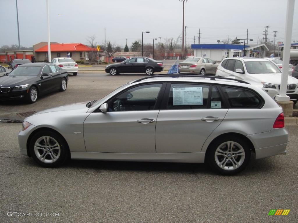 2008 3 Series 328xi Wagon - Titanium Silver Metallic / Black photo #8