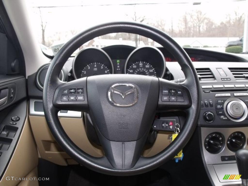 2010 MAZDA3 i Touring 4 Door - Black Mica / Dune Beige photo #21