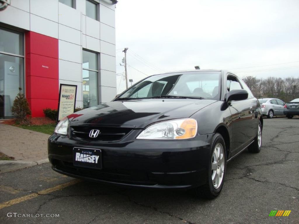 2003 Civic EX Coupe - Nighthawk Black Pearl / Black photo #1