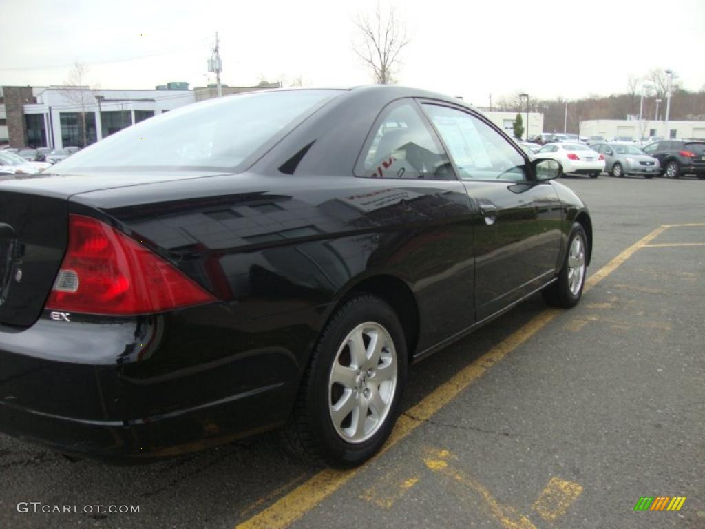 2003 Civic EX Coupe - Nighthawk Black Pearl / Black photo #7