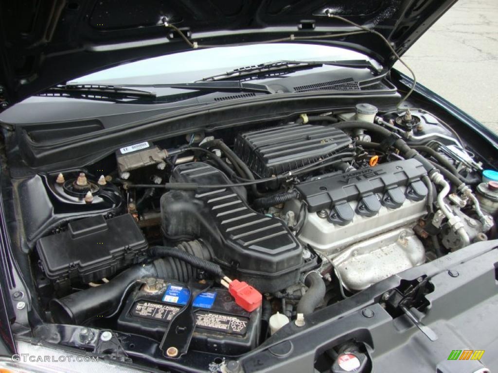 2003 Civic EX Coupe - Nighthawk Black Pearl / Black photo #12