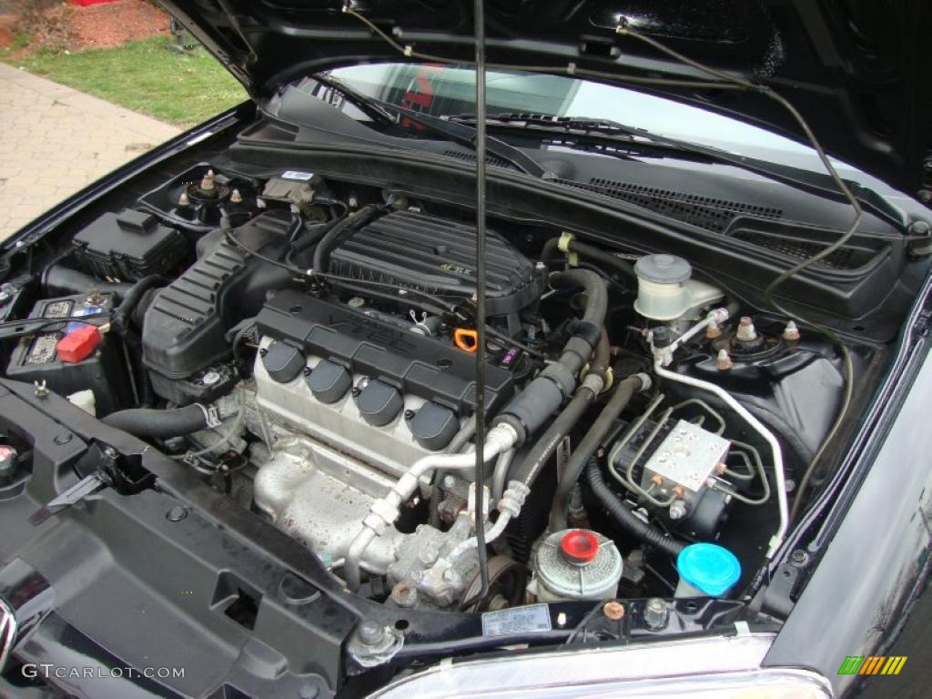 2003 Civic EX Coupe - Nighthawk Black Pearl / Black photo #13