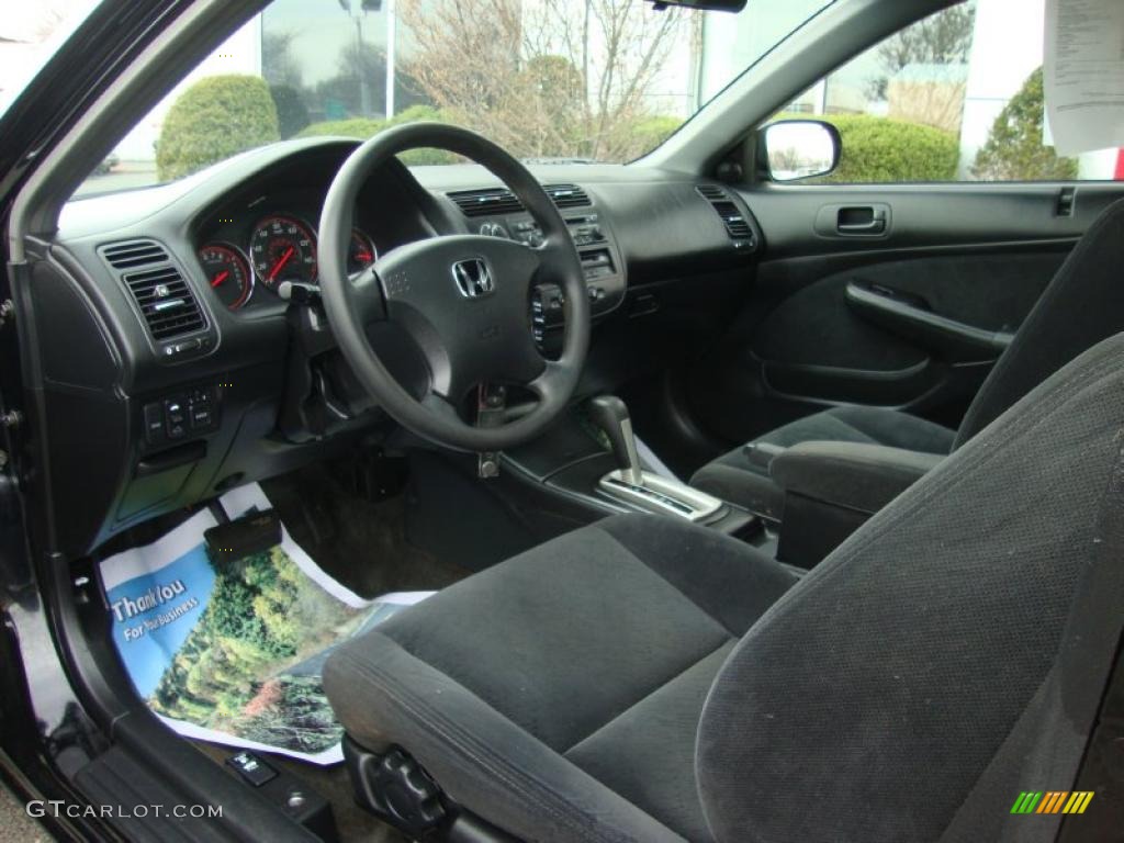 2003 Civic EX Coupe - Nighthawk Black Pearl / Black photo #14